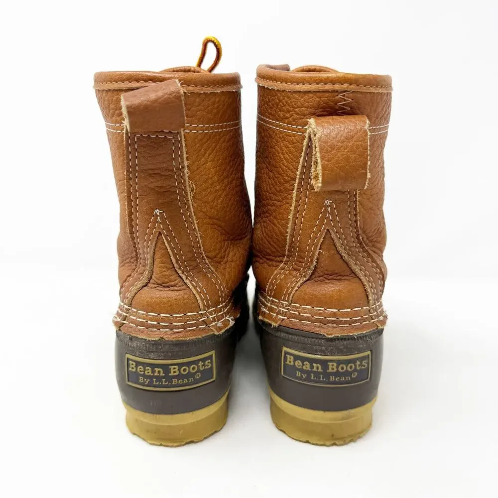 LL Bean Brown Leather & Rubber Bean Boots Duck Boot Style Women’s Size 7 EUC
